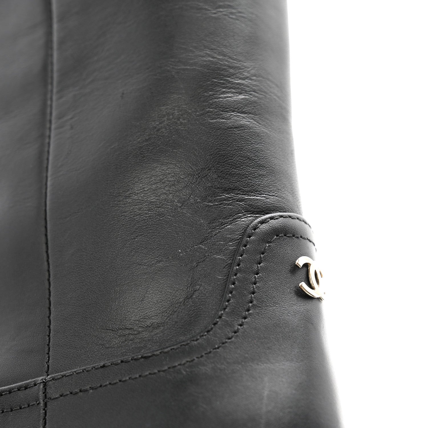 Chanel Calfskin CC High Boots 37 Black 10 of 10
