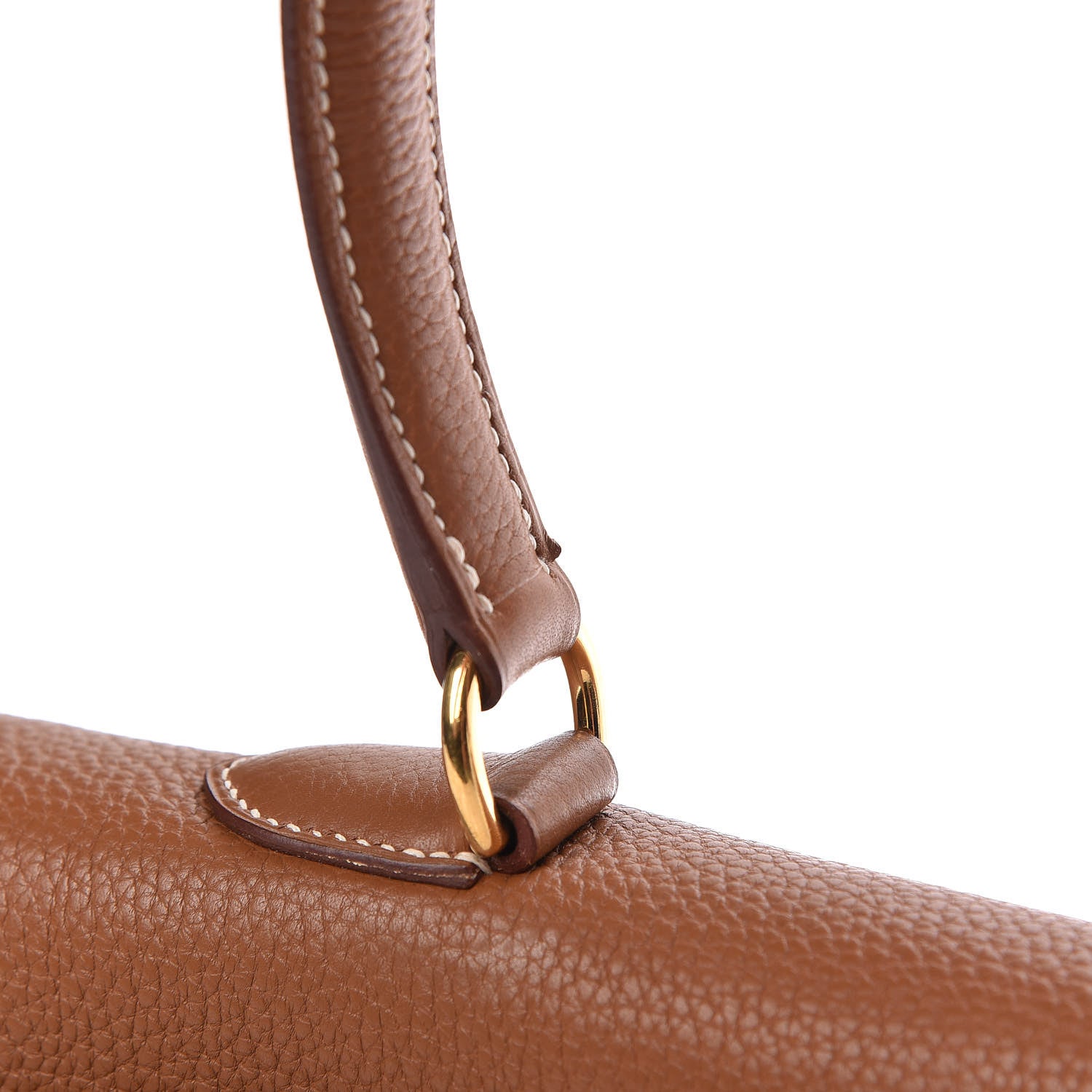 Hermes Taurillon Clemence Shoulder Kelly 40 Gold 10 of 12