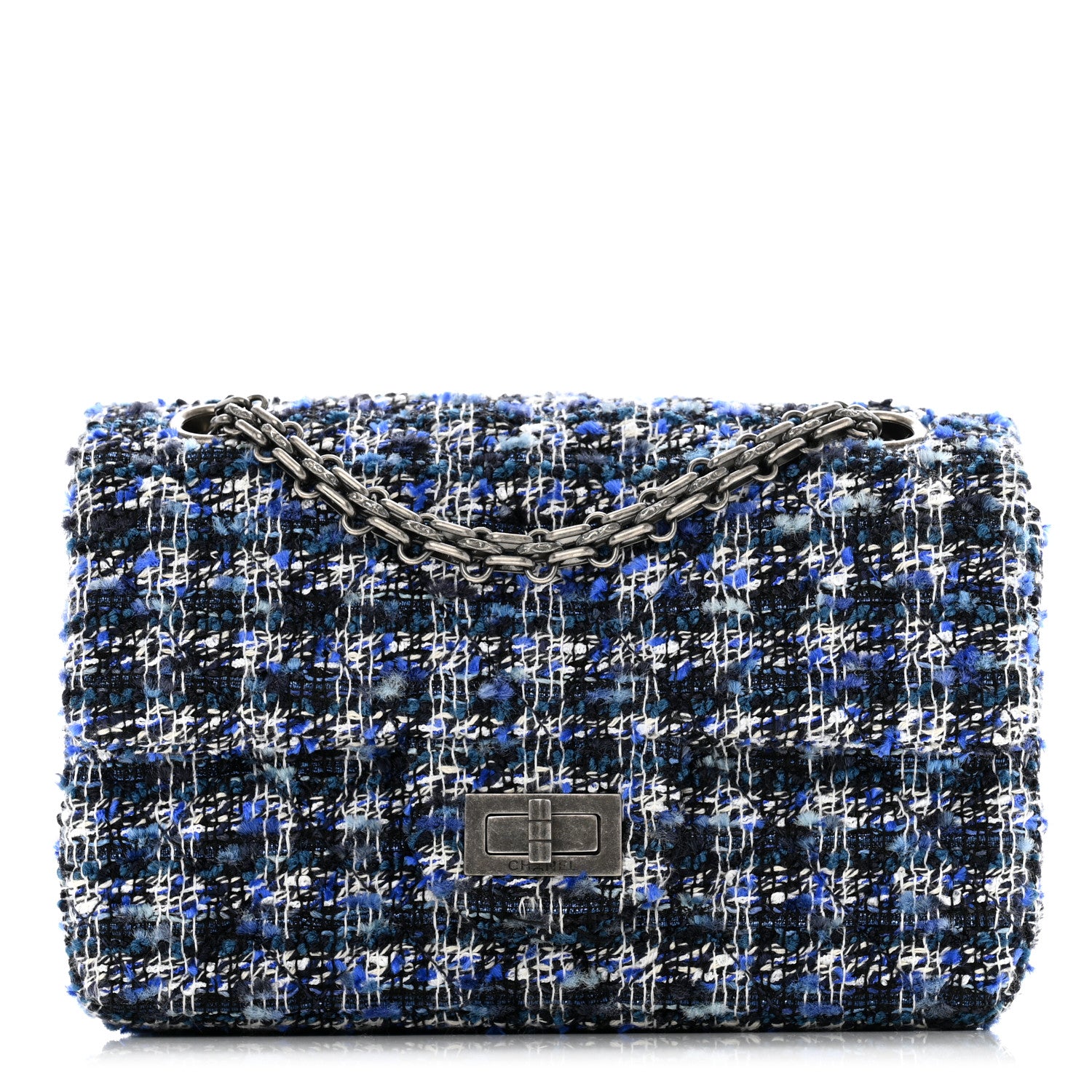 Chanel Tweed Quilted 2.55 Reissue Mini Flap Blue 1 of 11