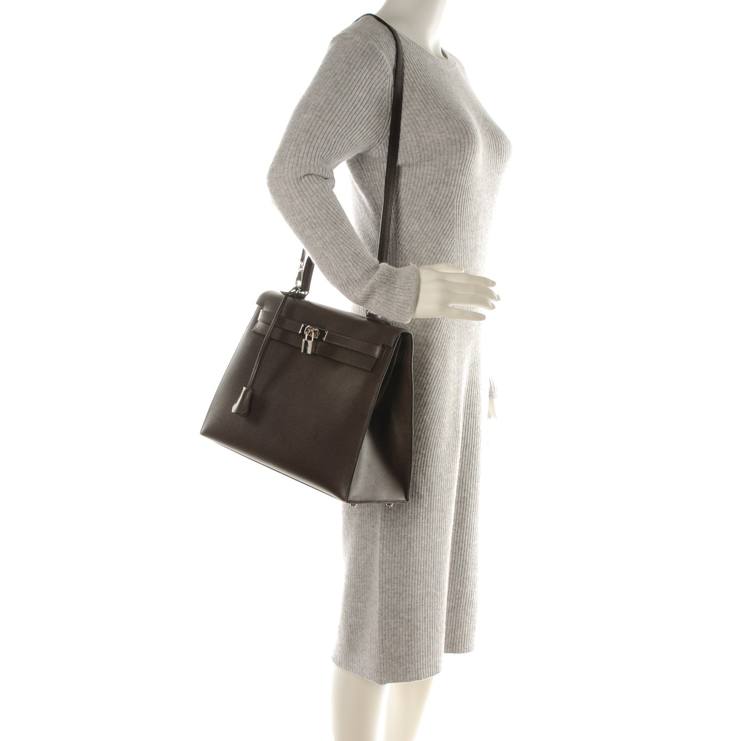 Hermes Epsom Kelly Sellier 35 Chocolat 2 of 22
