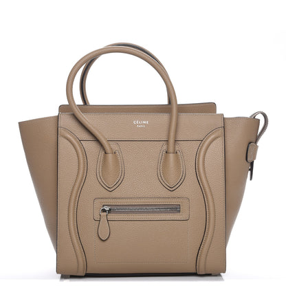 Celine Drummed Calfskin Micro Luggage Dune 1 of 8