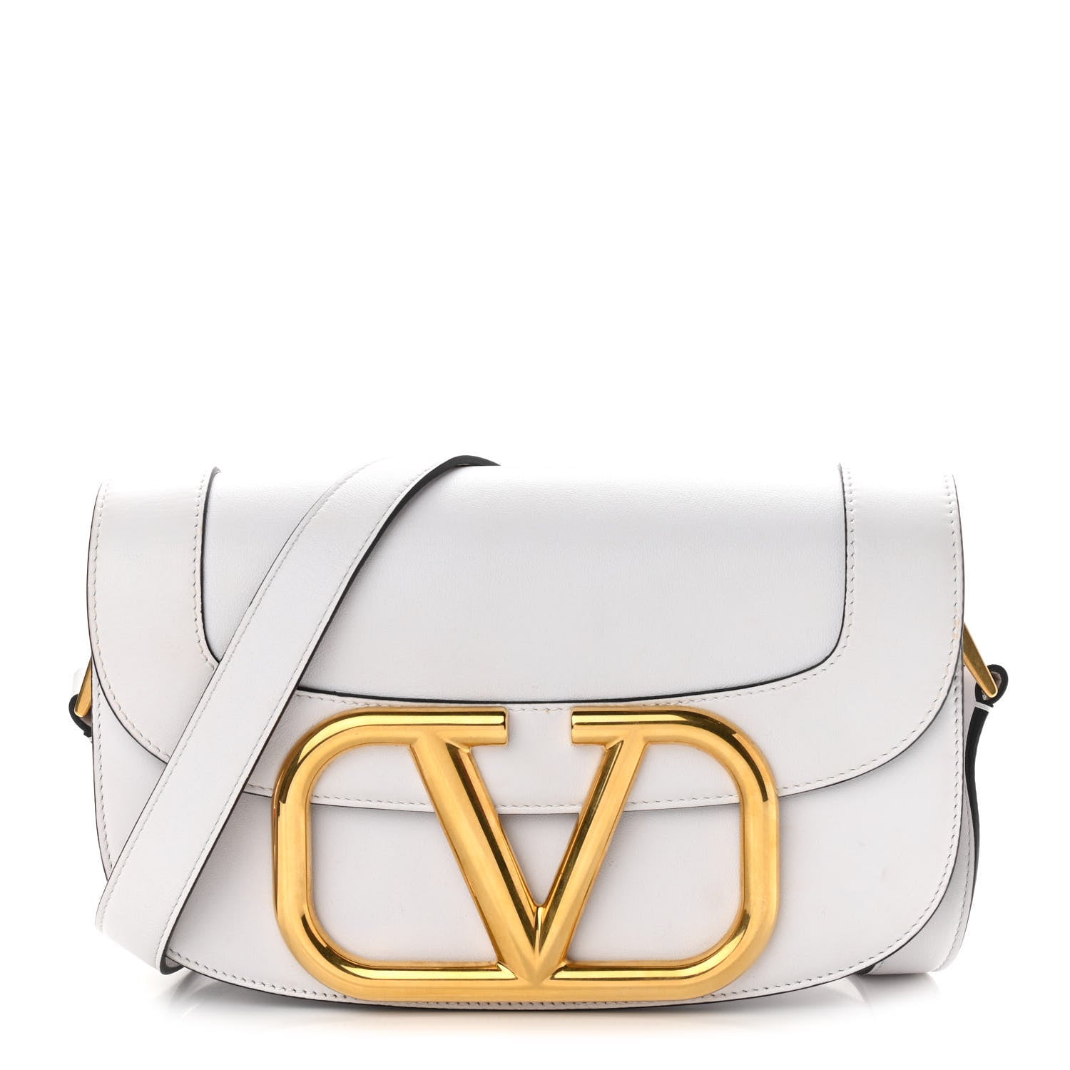 Valentino Garavani Smooth Calfskin Supervee Shoulder Bag Optic White 1 of 11