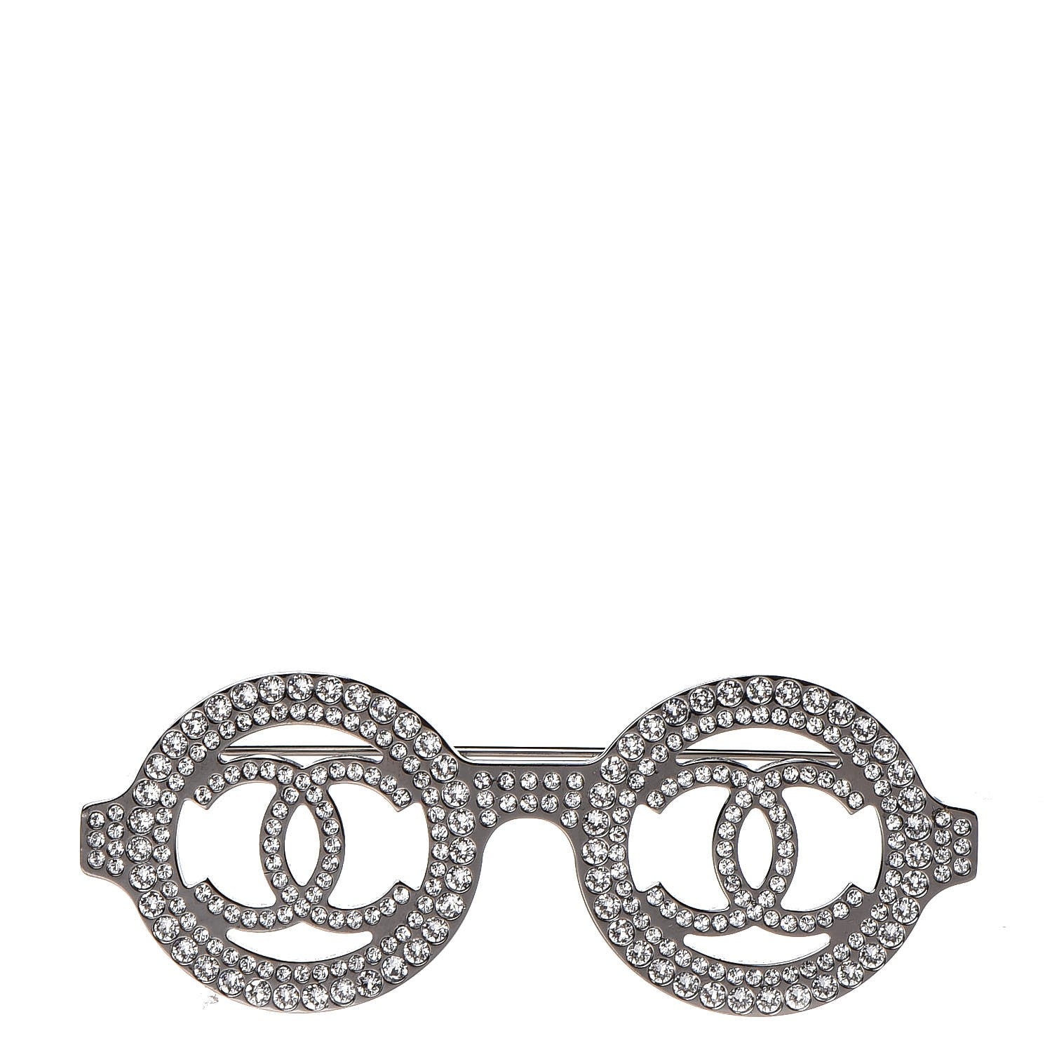 Chanel Crystal CC Sunglasses Brooch Silver 1 of 5