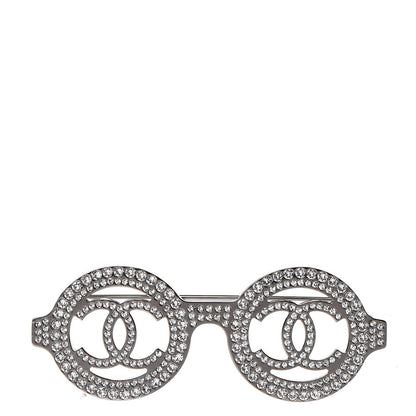 Chanel Crystal CC Sunglasses Brooch Silver 1 of 5