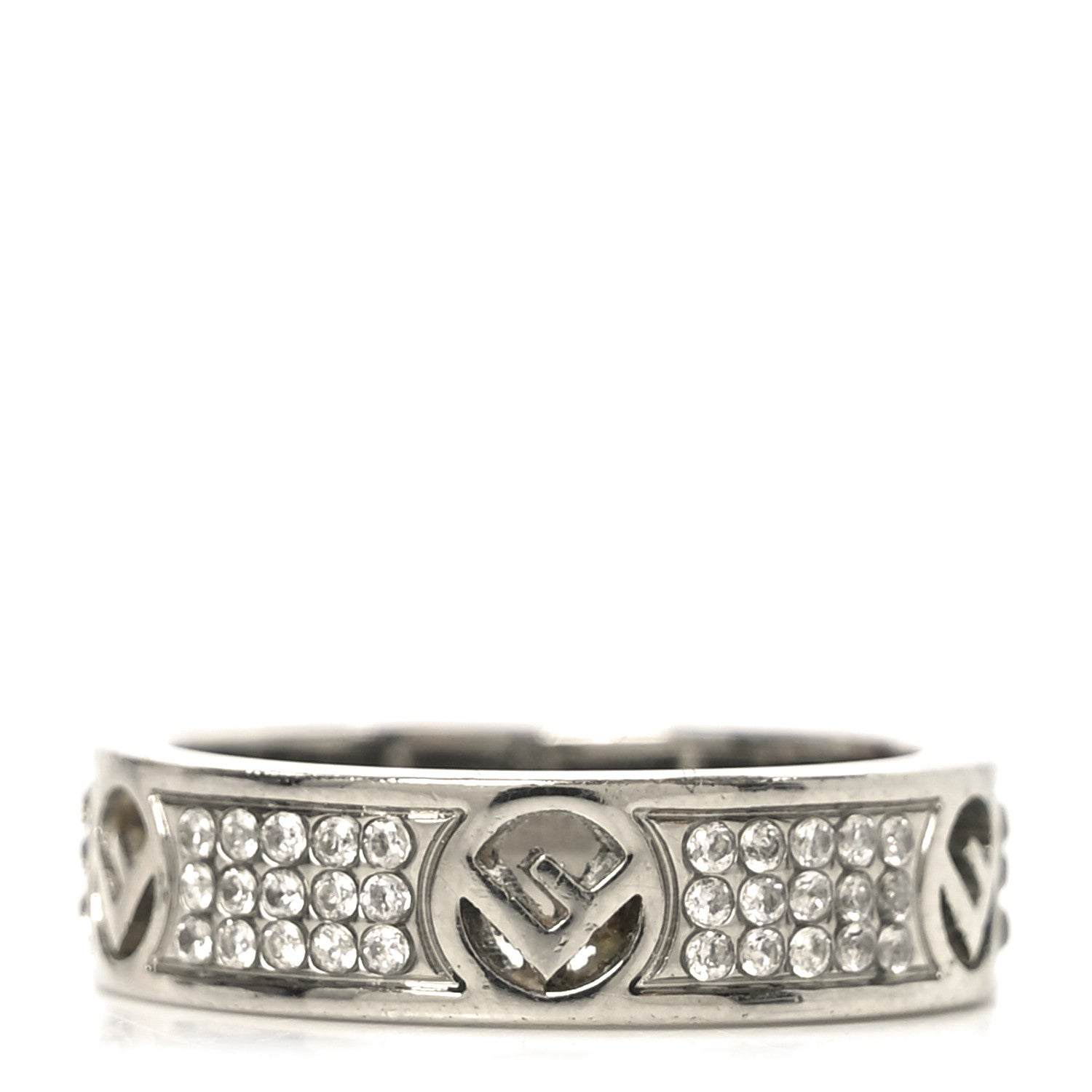 Fendi Metal Crystal F is Fendi Ring L Silver 1 of 4