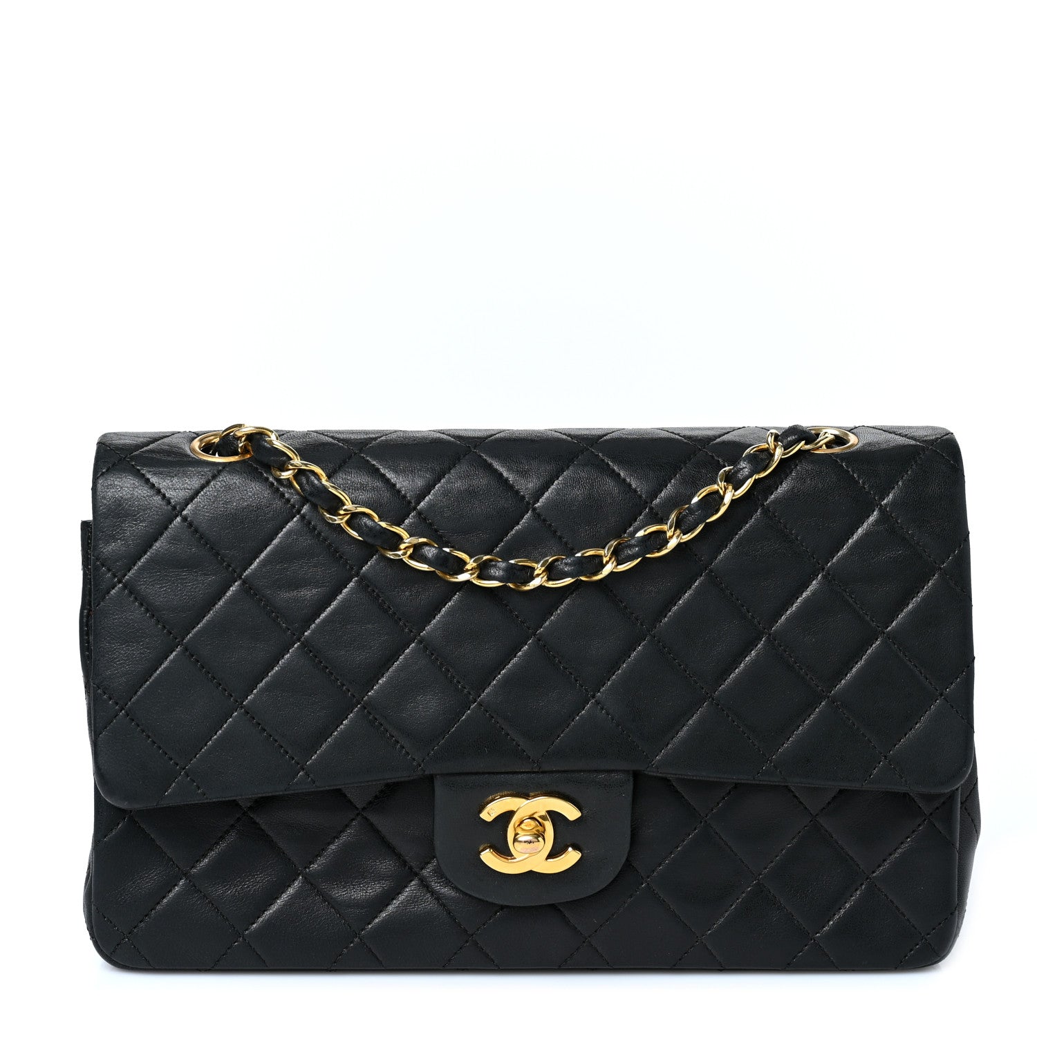 Chanel Lambskin Quilted Medium Double Flap Black 1 of 9