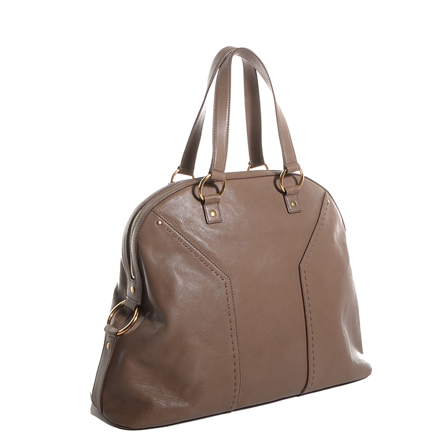 Saint Laurent Calfskin Oversized Muse Dark Beige 3 of 8