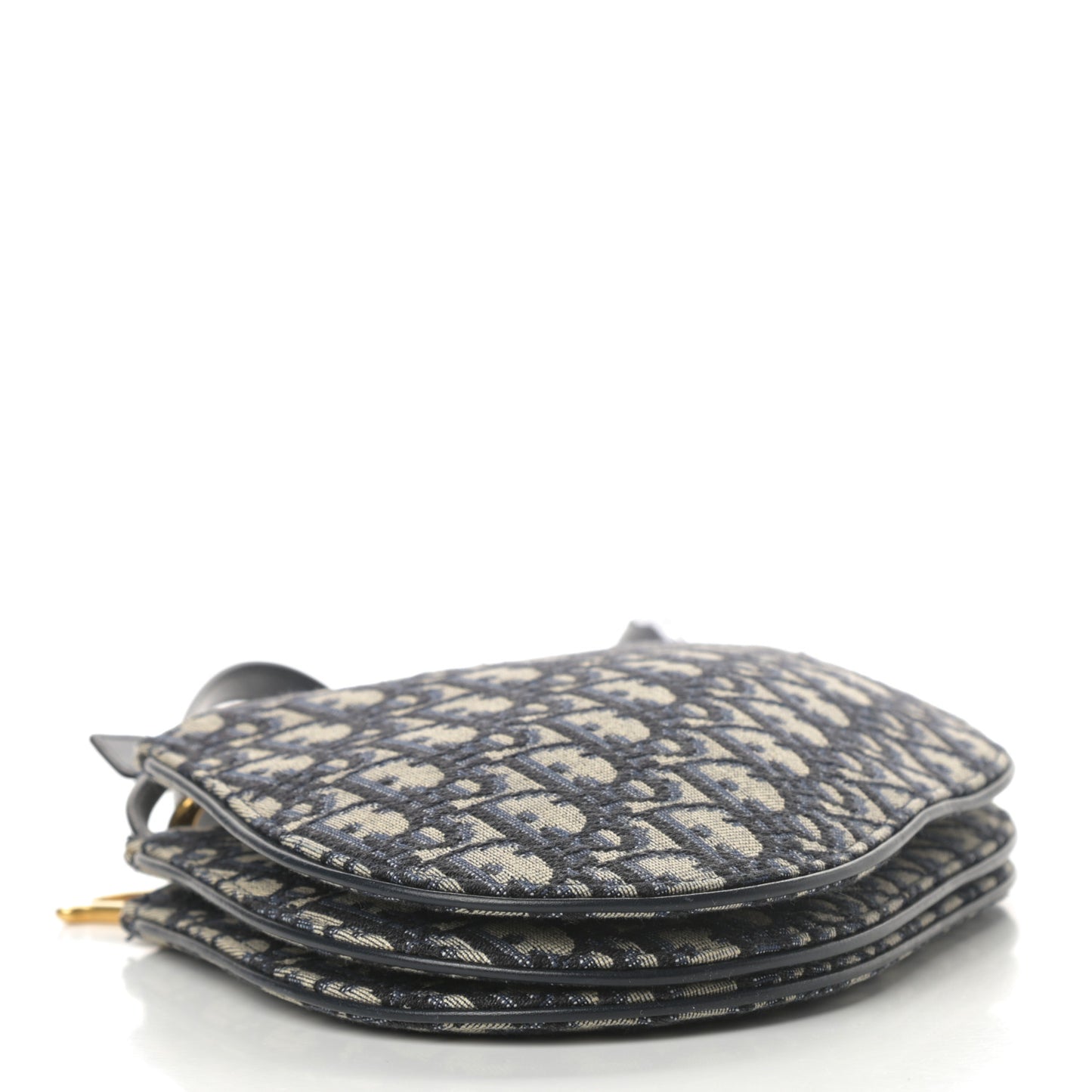 Oblique Saddle Pouch With Strap Navy Blue