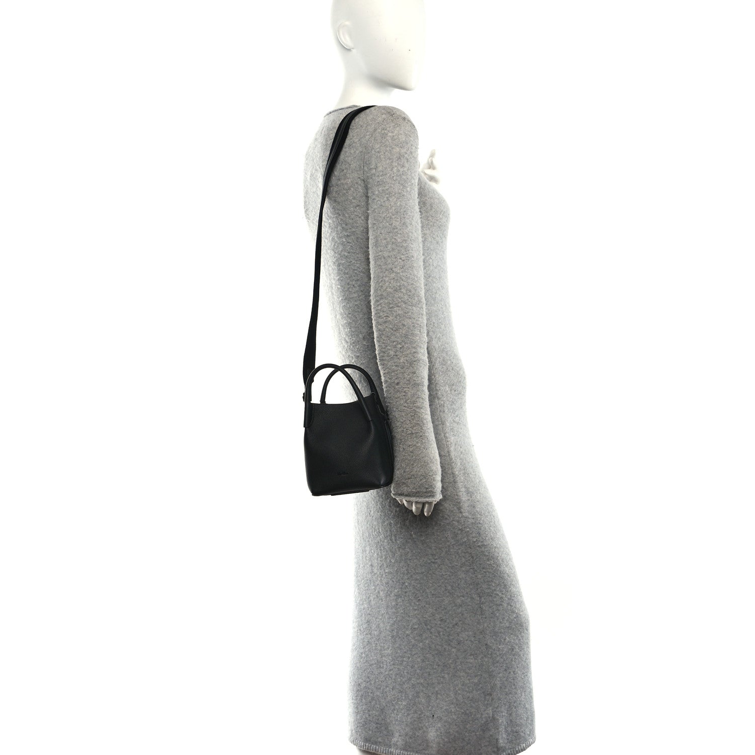 Loro Piana Grained Calfskin Micro Bale Bag Black 2 of 9