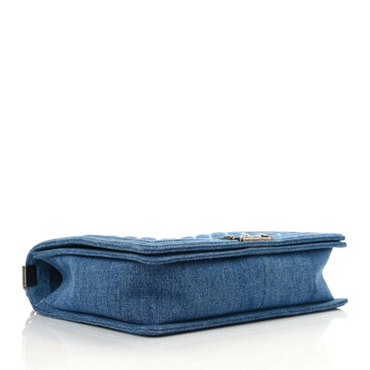 Chanel Denim Quilted Large Boy Flap Blue 3 of 10