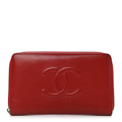 Chanel Caviar Large CC Timeless Zip Around Organizer Wallet Red 1 of 12