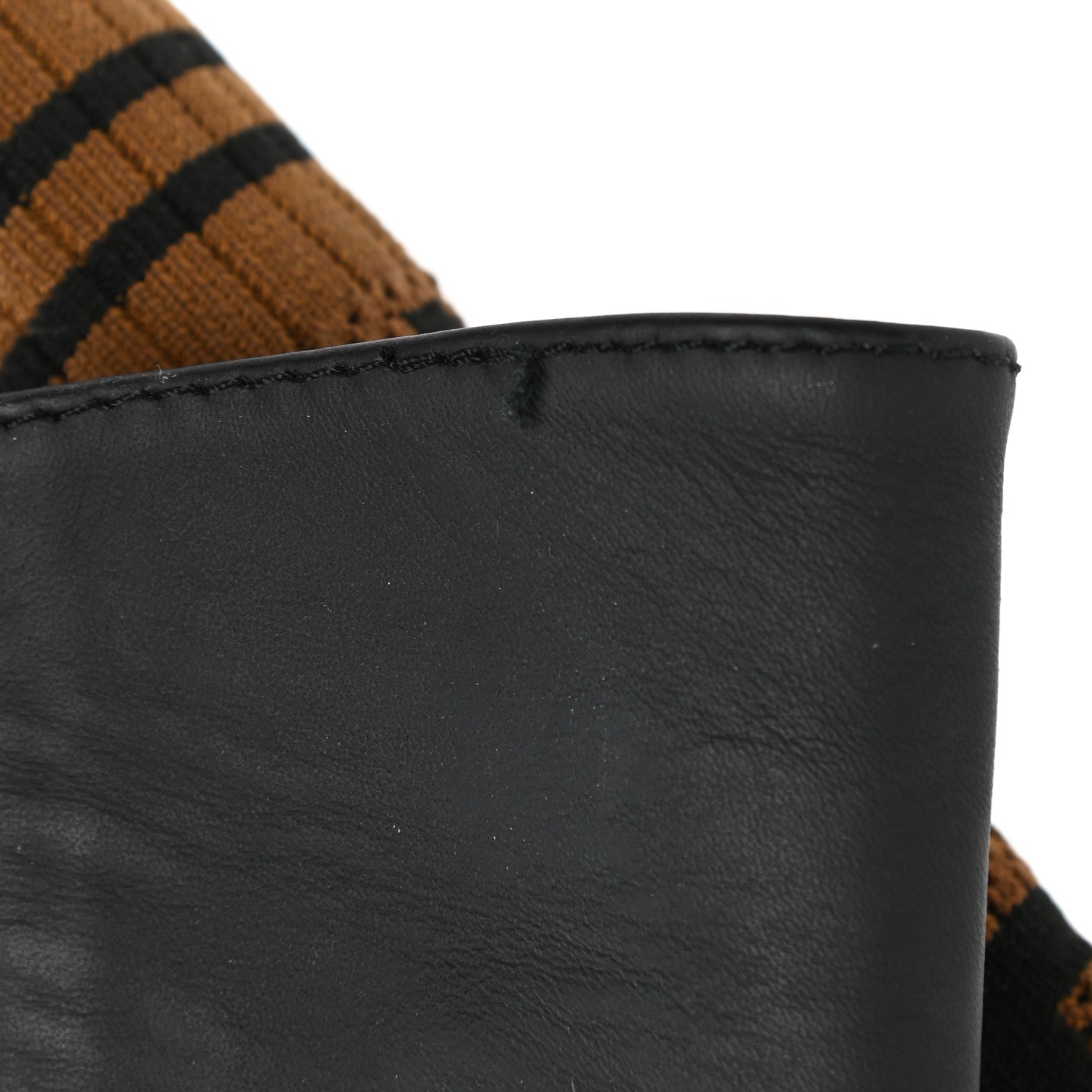 Fendi Nappa Microfiber Fabric FF Rockoko Thigh High Boots 38 Black Tobacco 9 of 10