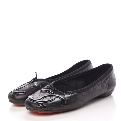Chanel Lambskin Quilted Cambon Ballerina Flats 40.5 Black 3 of 12