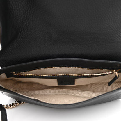 Gucci Pebbled Calfskin Medium Soho Flap Crossbody Black 5 of 10