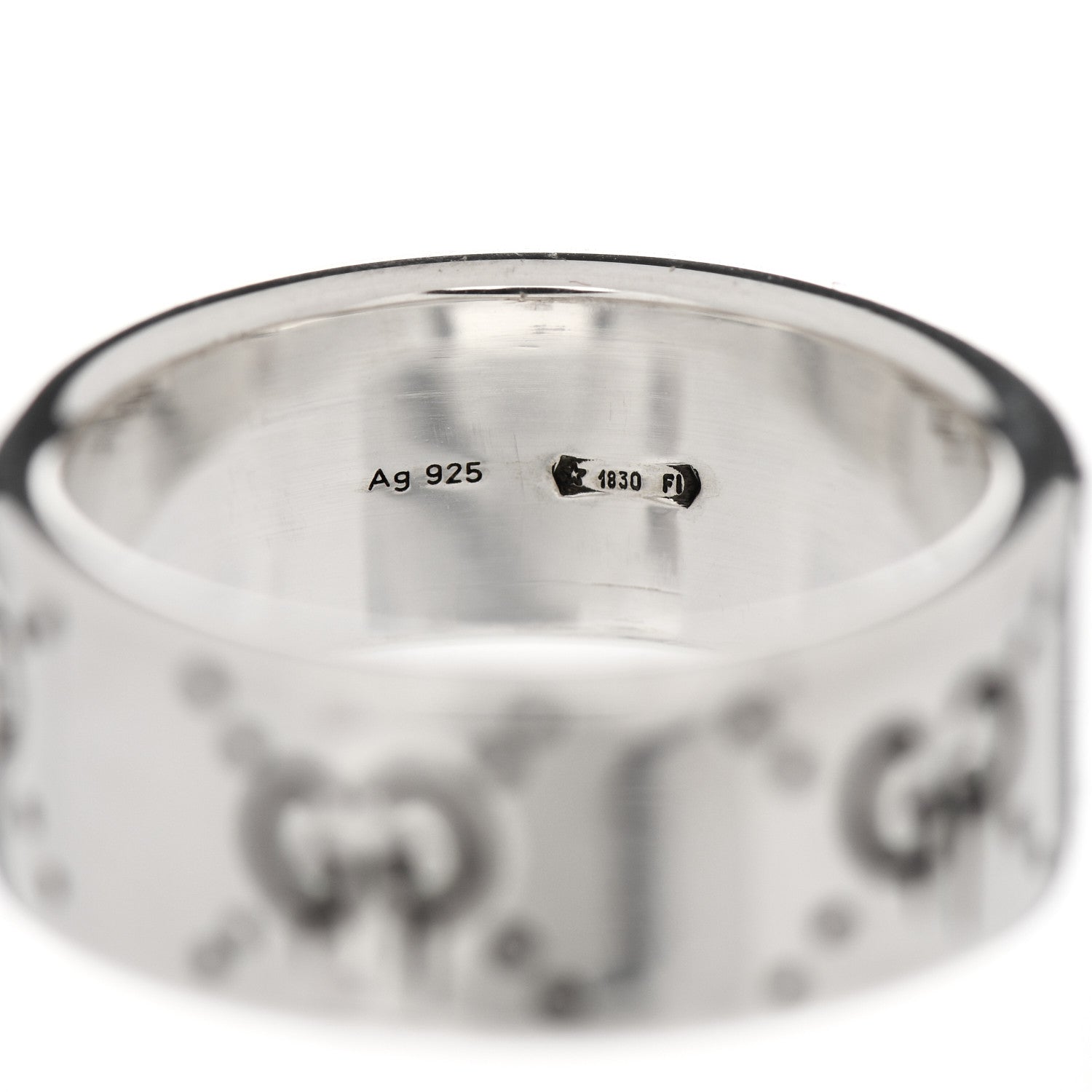 Gucci Sterling Silver GucciGhost Hamlet Skull Ring 58 8.5 5 of 6
