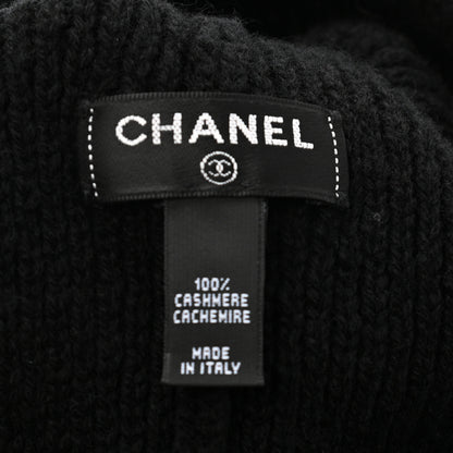 Chanel Cashmere CC Logo Beanie Hat Black 4 of 4