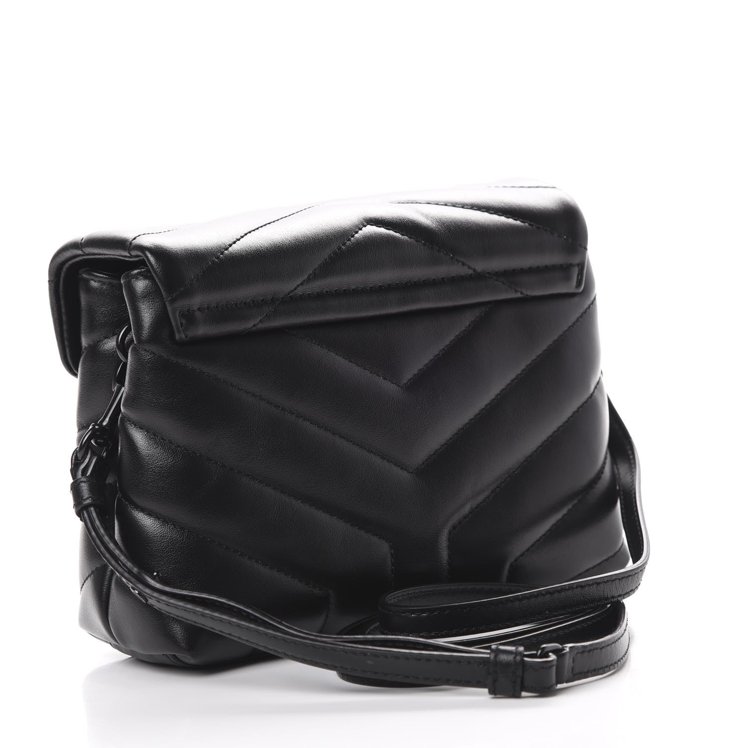 Saint Laurent Calfskin Y Quilted Monogram Toy Loulou Crossbody Bag Black 2 of 12