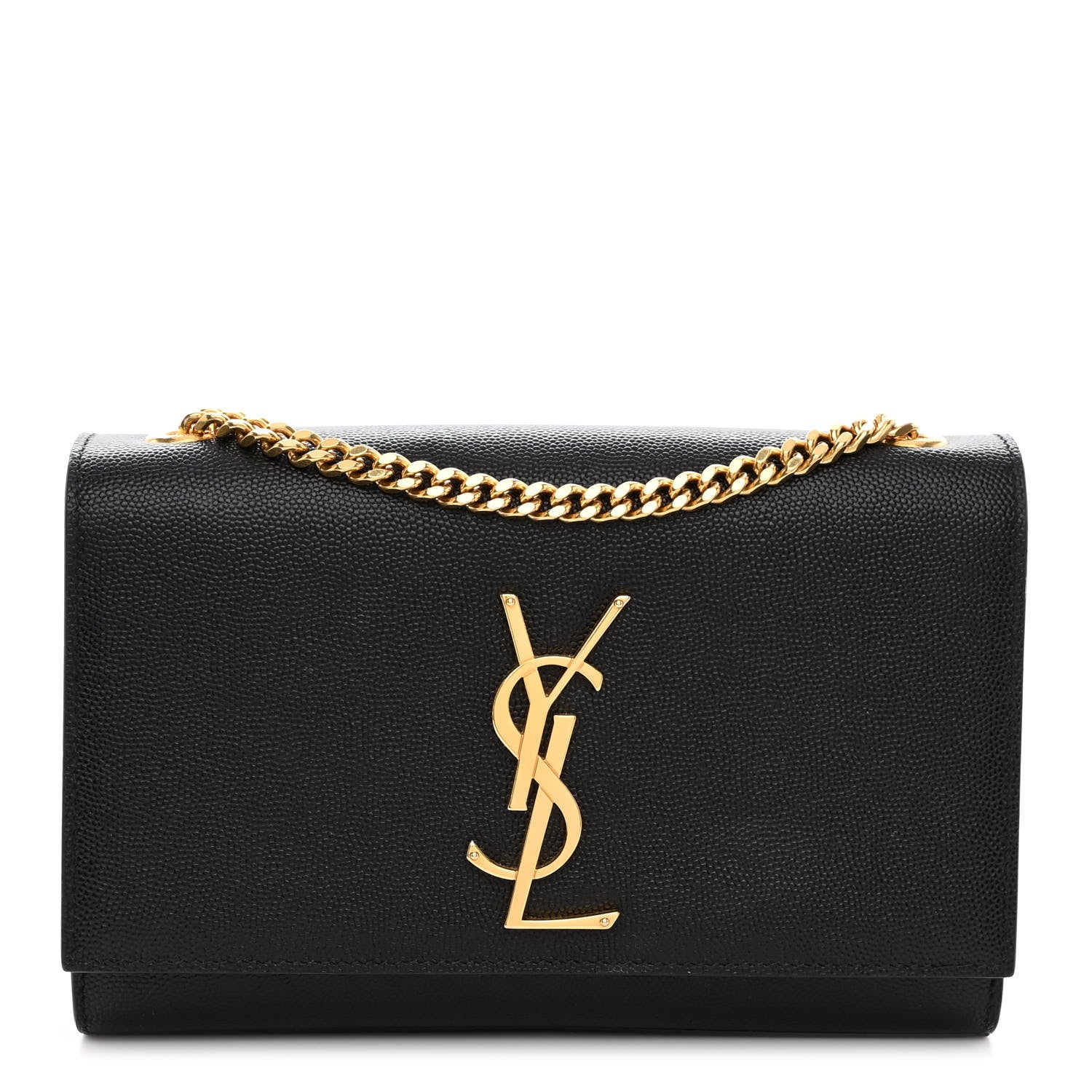 Saint Laurent Grain De Poudre Small Monogram Kate Satchel Black 1 of 13