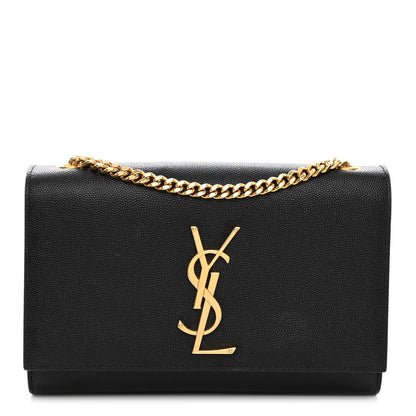 Saint Laurent Grain De Poudre Small Monogram Kate Satchel Black 1 of 13