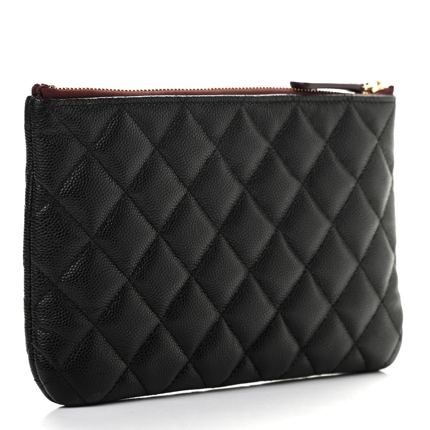 Caviar Quilted Cosmetic Case Black