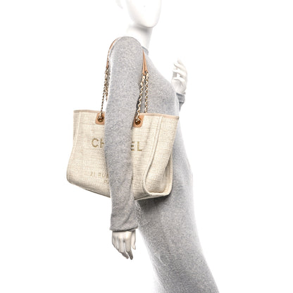 Chanel Lurex Boucle Small Deauville Tote Ivory 2 of 10