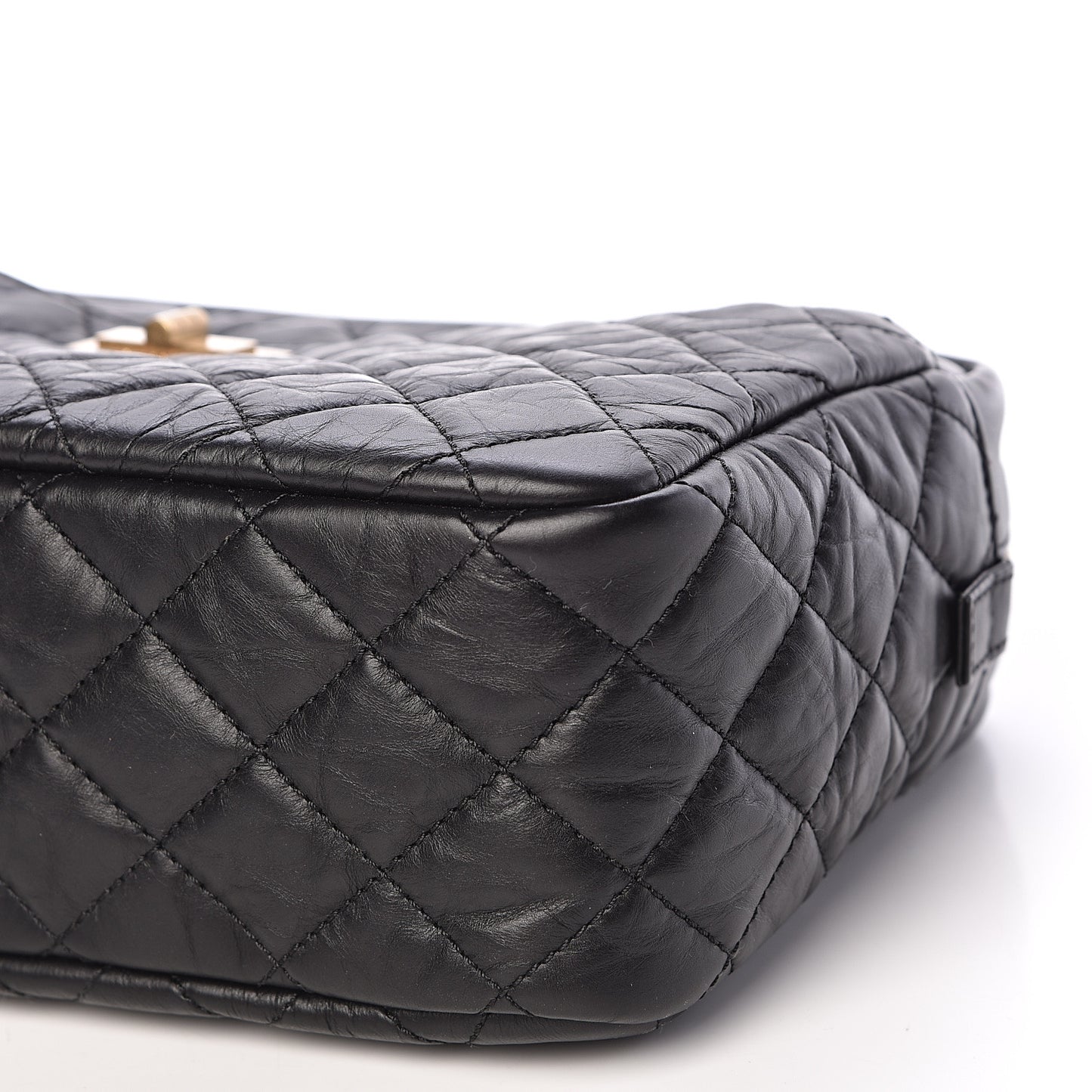 Aged Calfskin Quilted Medium Reissue Camera Case Black