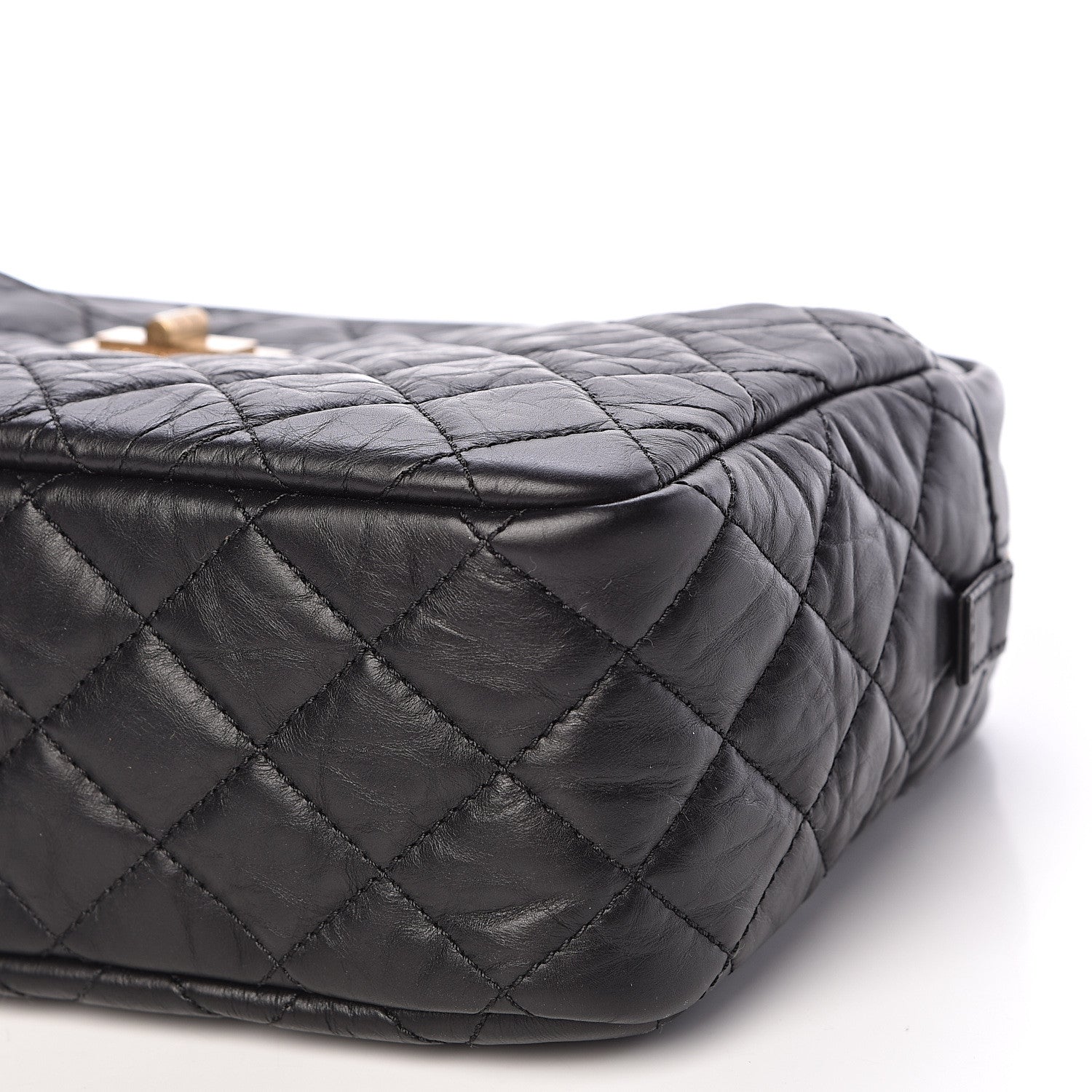 Chanel Aged Calfskin Quilted Medium Reissue Camera Case Black 10 of 11
