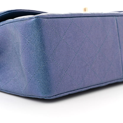 Chanel Iridescent Caviar Quilted Jumbo Double Flap Dark Blue 9 of 10