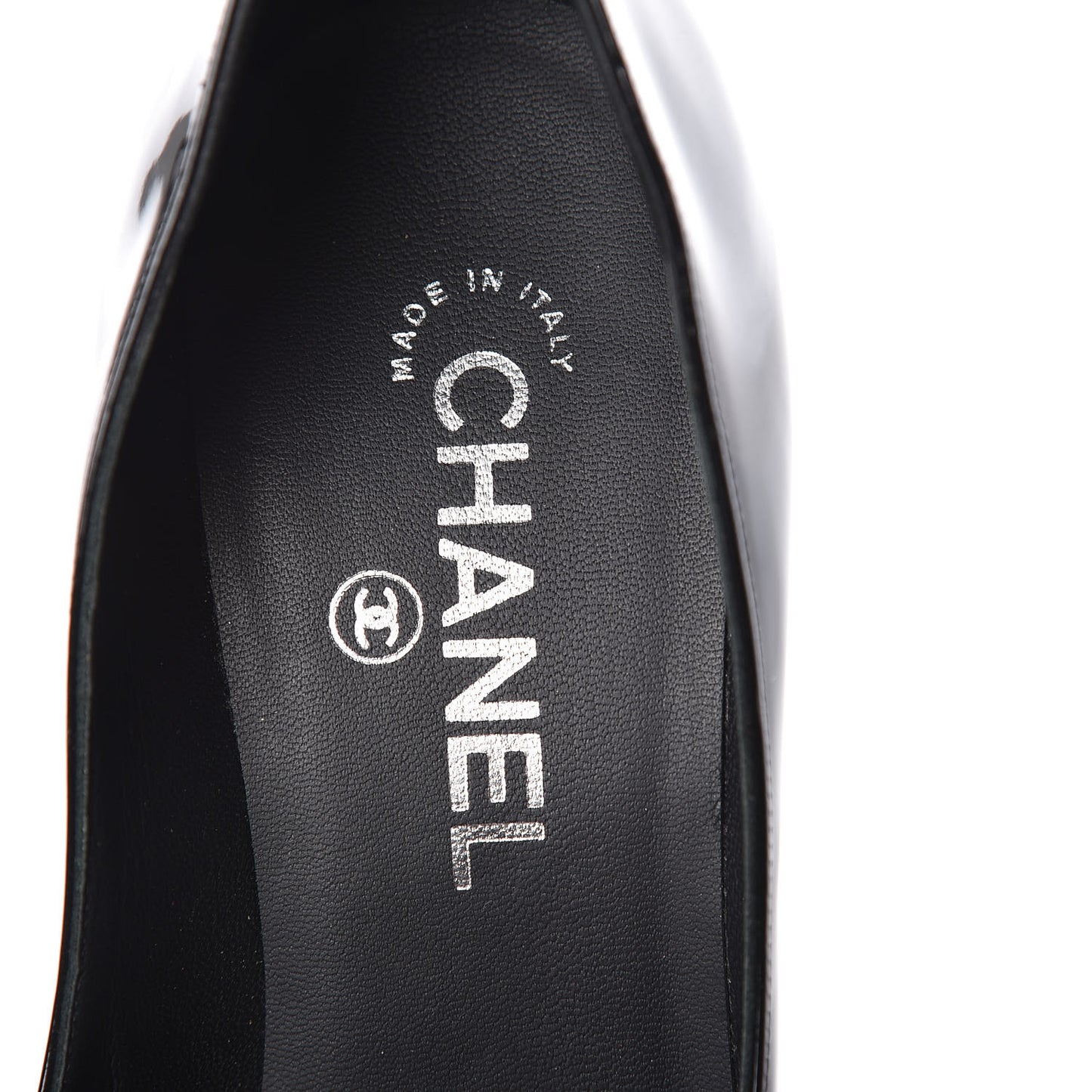 Patent Silver Cap Toe CC Pumps 37.5 Black