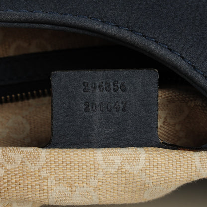 Gucci Nubuck Medium Soft Stirrup Shoulder Bag Navy 7 of 7