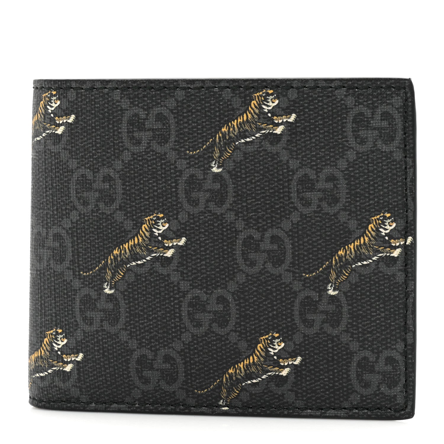 Gucci GG Supreme Monogram Tigers Wallet Black Multicolor 1 of 12