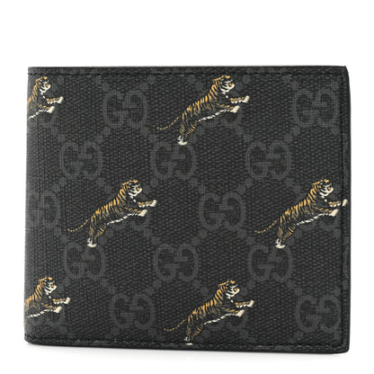 Gucci GG Supreme Monogram Tigers Wallet Black Multicolor 1 of 12
