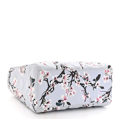 Christian Dior Lambskin Cannage Floral Printed Medium Lady Dior Light Blue 4 of 10