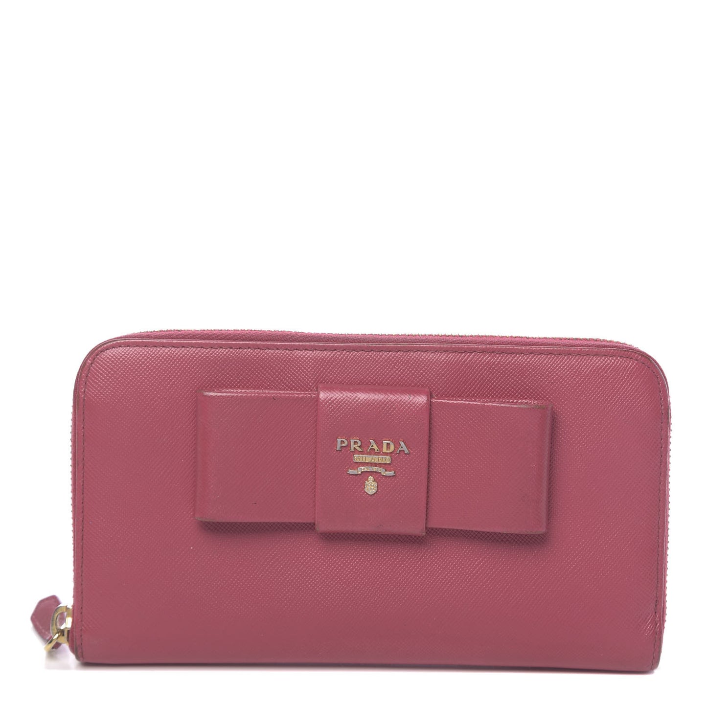 Saffiano Fiocco Bow Zip Around Wallet Peonia