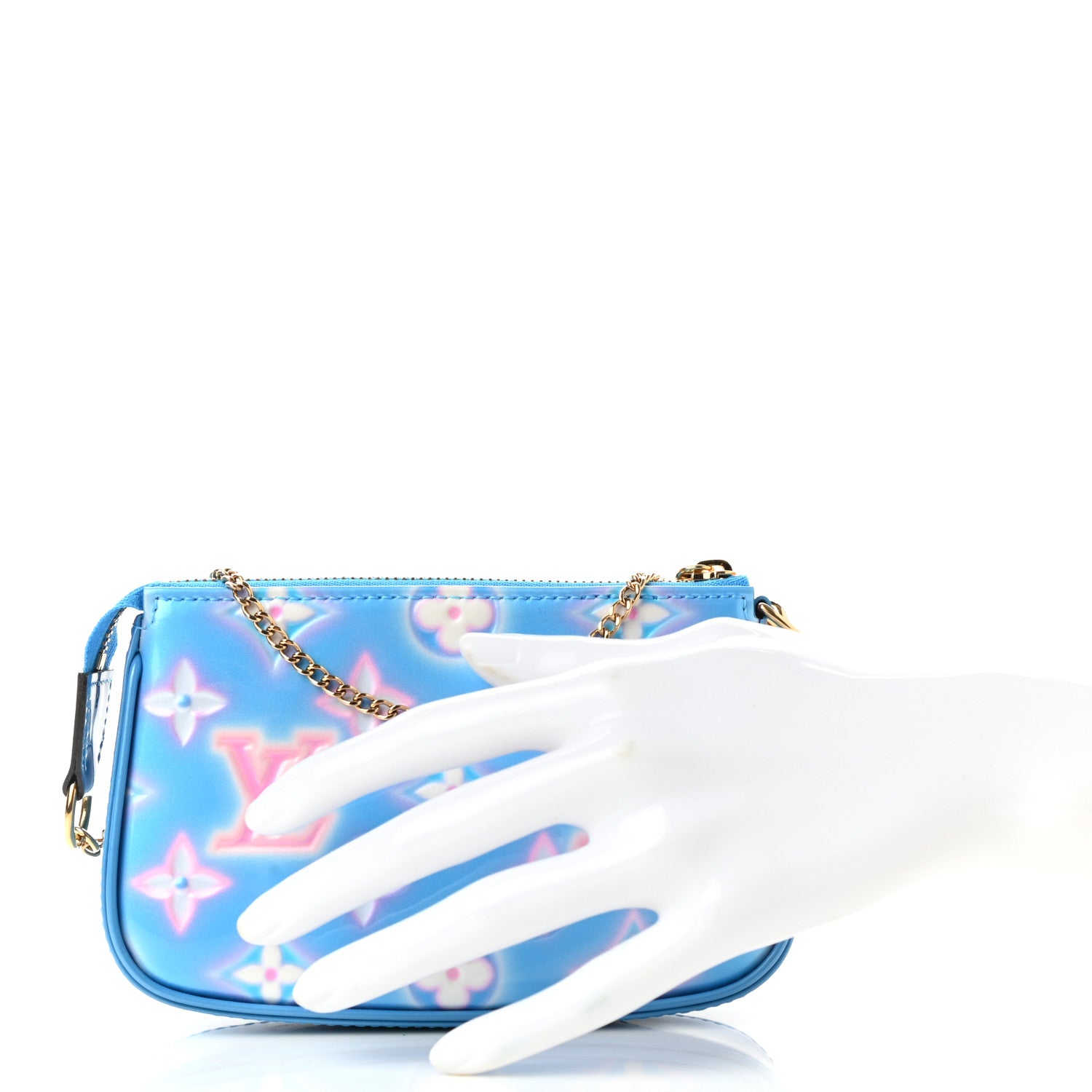 Louis Vuitton Vernis Valentine Mini Pochette Accessories Baby Blue Neon 2 of 7