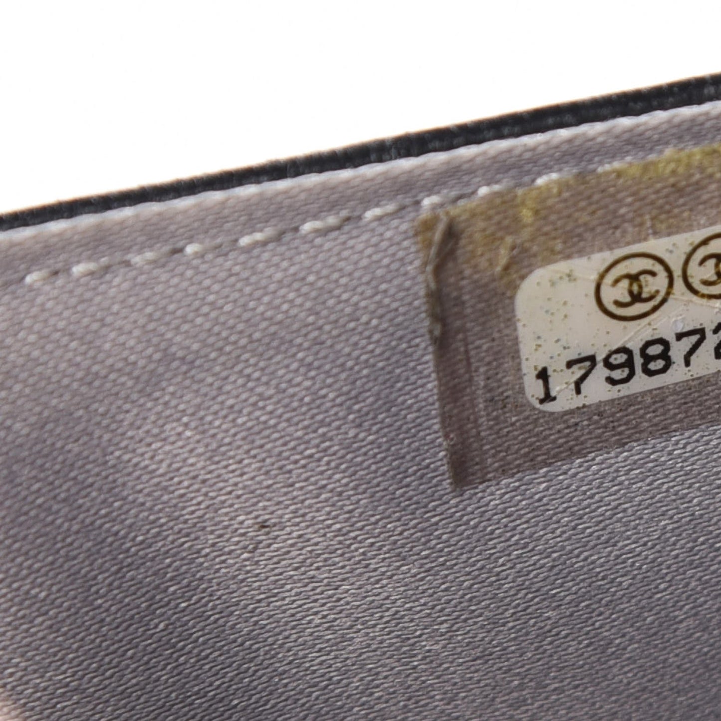 Lambskin Camellia Embossed Wallet On Chain WOC Black