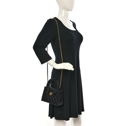 Chanel Shiny Aged Calfskin Quilted Nano Kelly Shopper Black 2 of 10