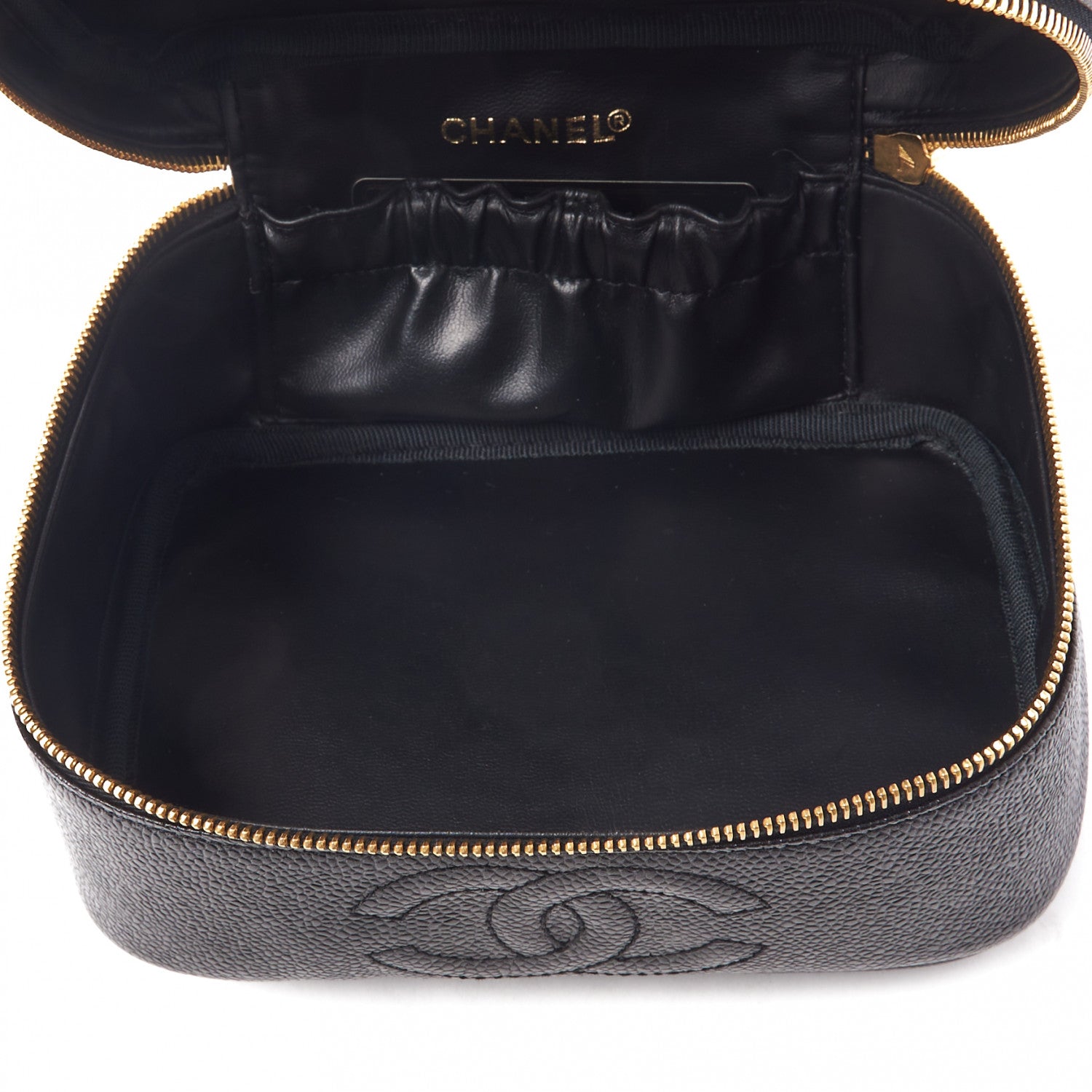 Chanel Caviar Vanity Cosmetic Case Black 6 of 10