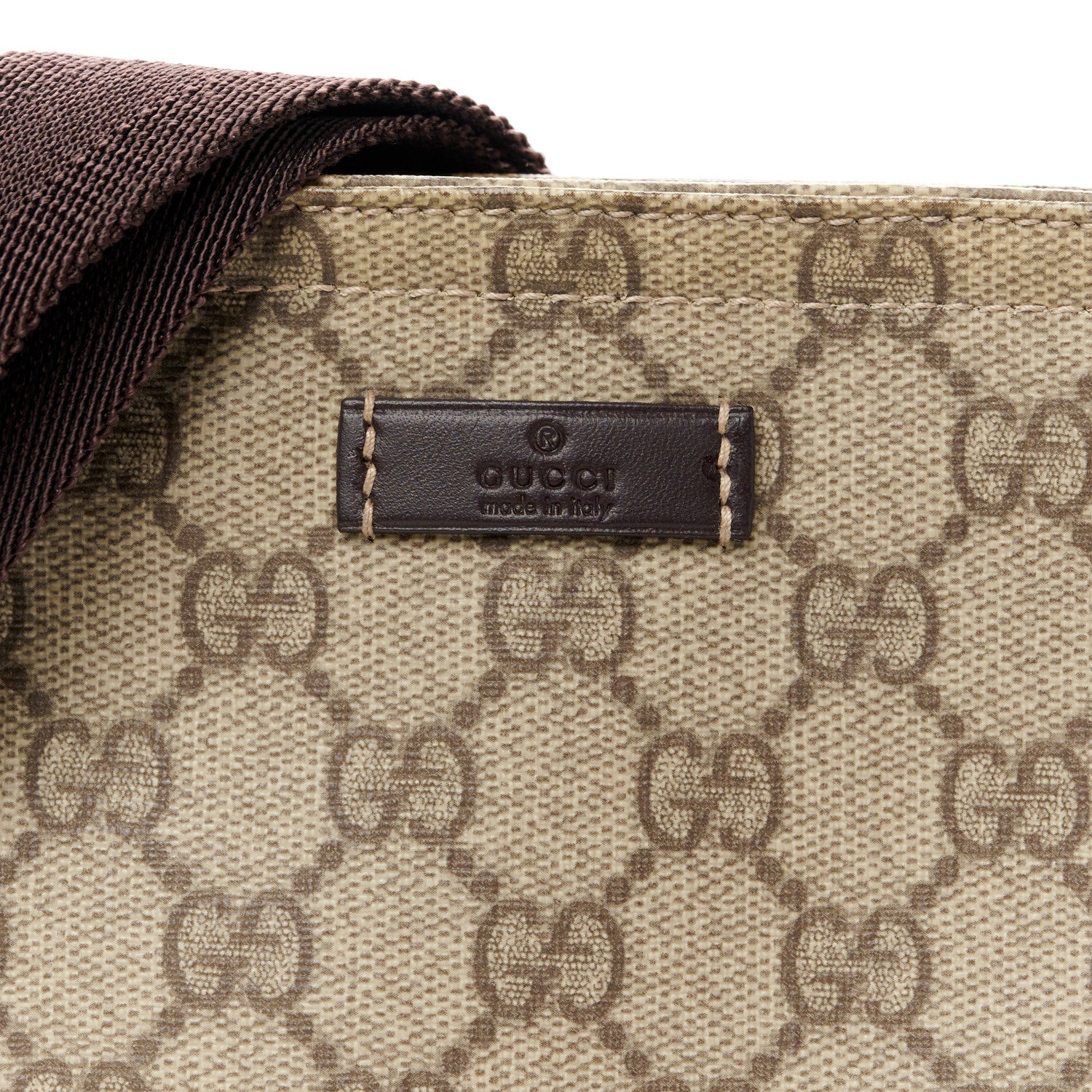 Gucci GG Supreme Monogram Small Flat Messenger Bag Dark Brown 8 of 11