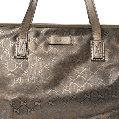 Gucci Imprime Monogram Medium Zippered Shopping Tote Pewter 8 of 10