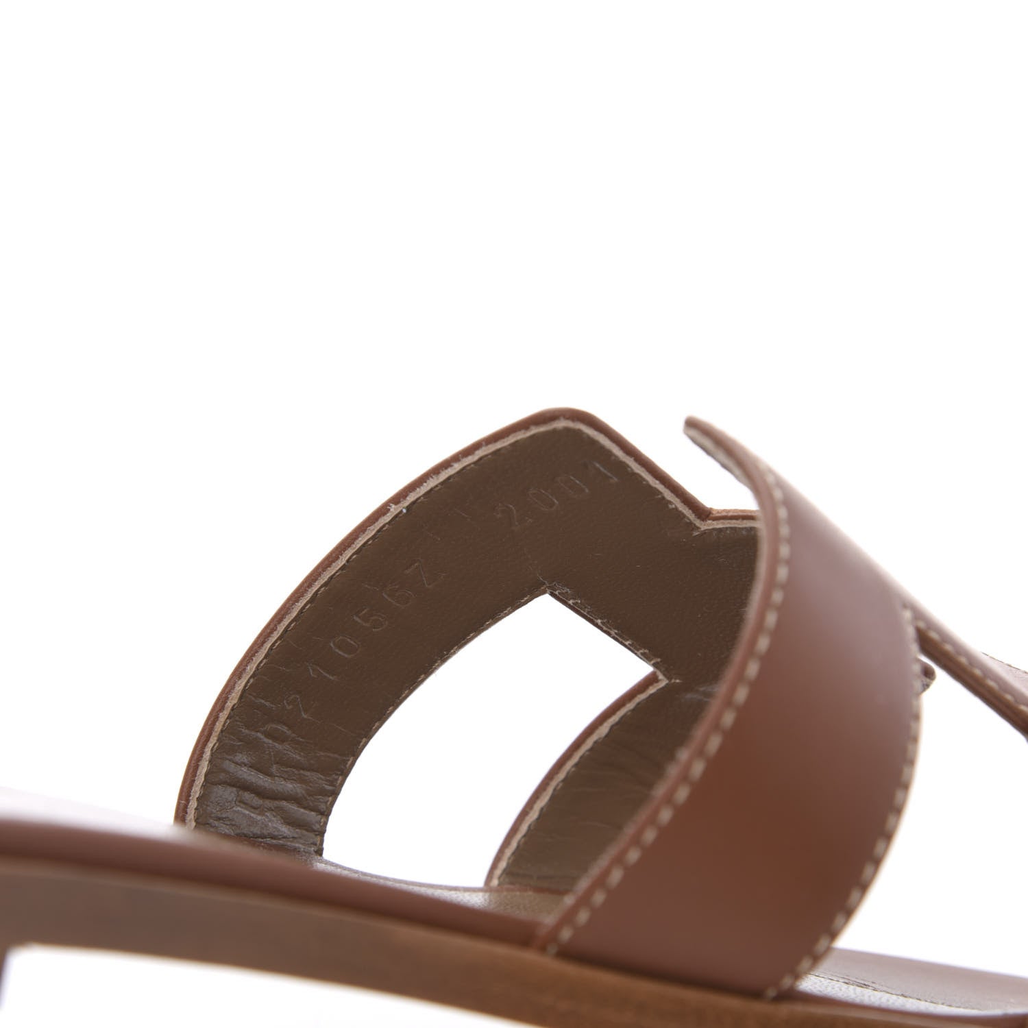 Hermes Box Calfskin Oran Sandals 36.5 Gold 8 of 9