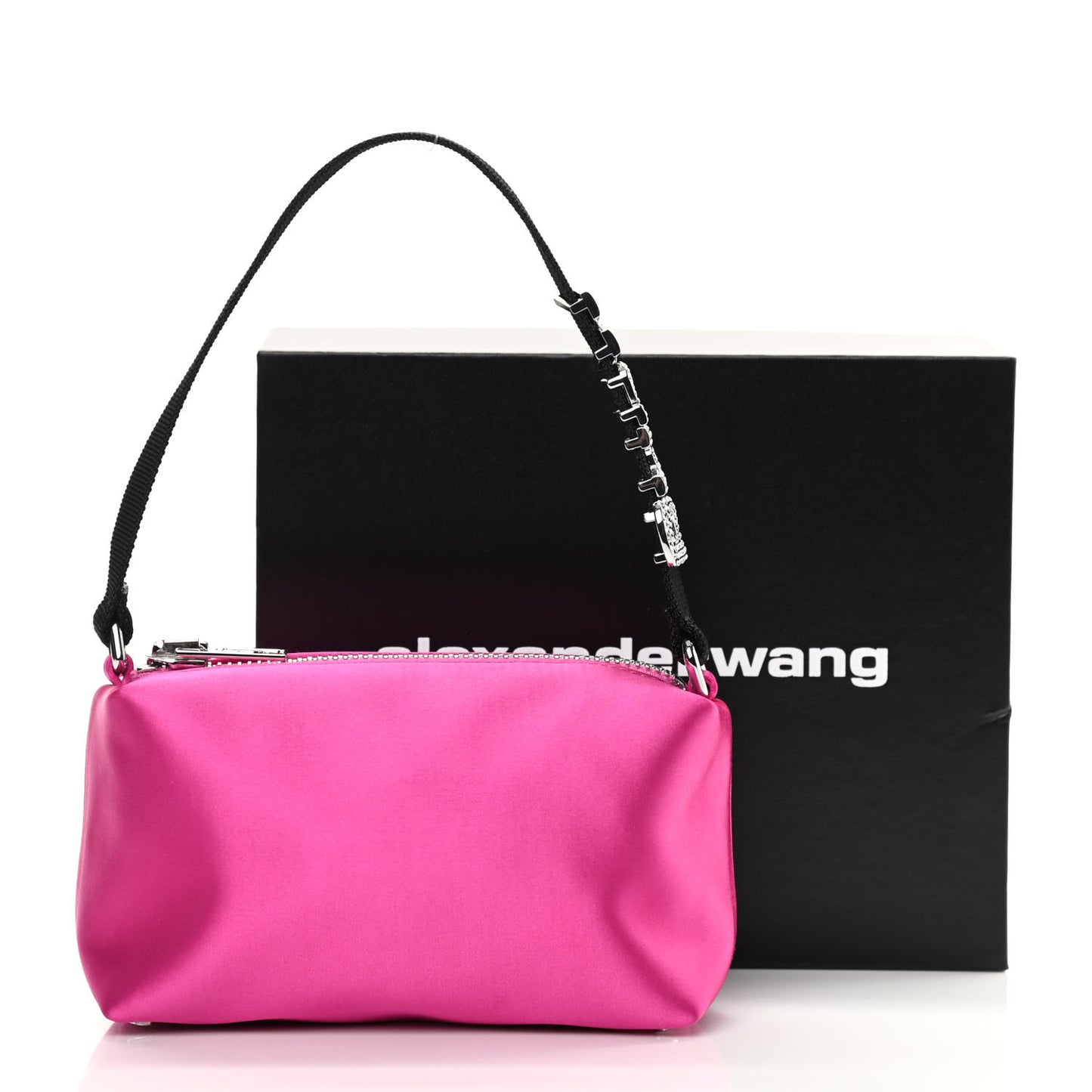 Satin Crystal Heiress Pouch Pink