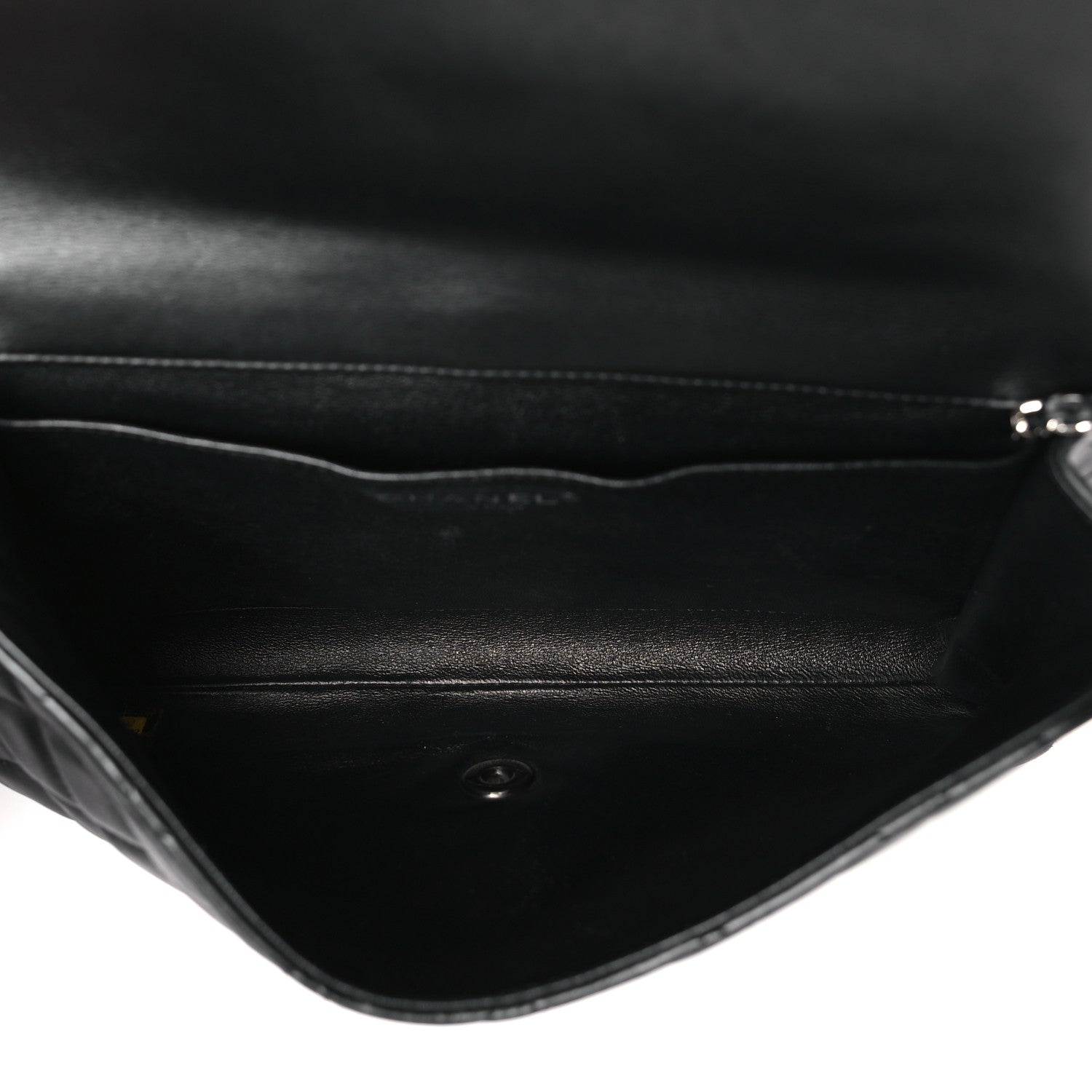 Chanel Lambskin Quilted Clutch With Chain Flap Black 5 of 9