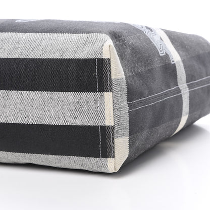 Burberry Coated Canvas Mega Check Medium Doodle Tote Black White 9 of 9