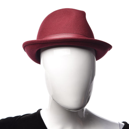 Gucci Felt Horsebit Fedora Hat S Burgundy 2 of 9