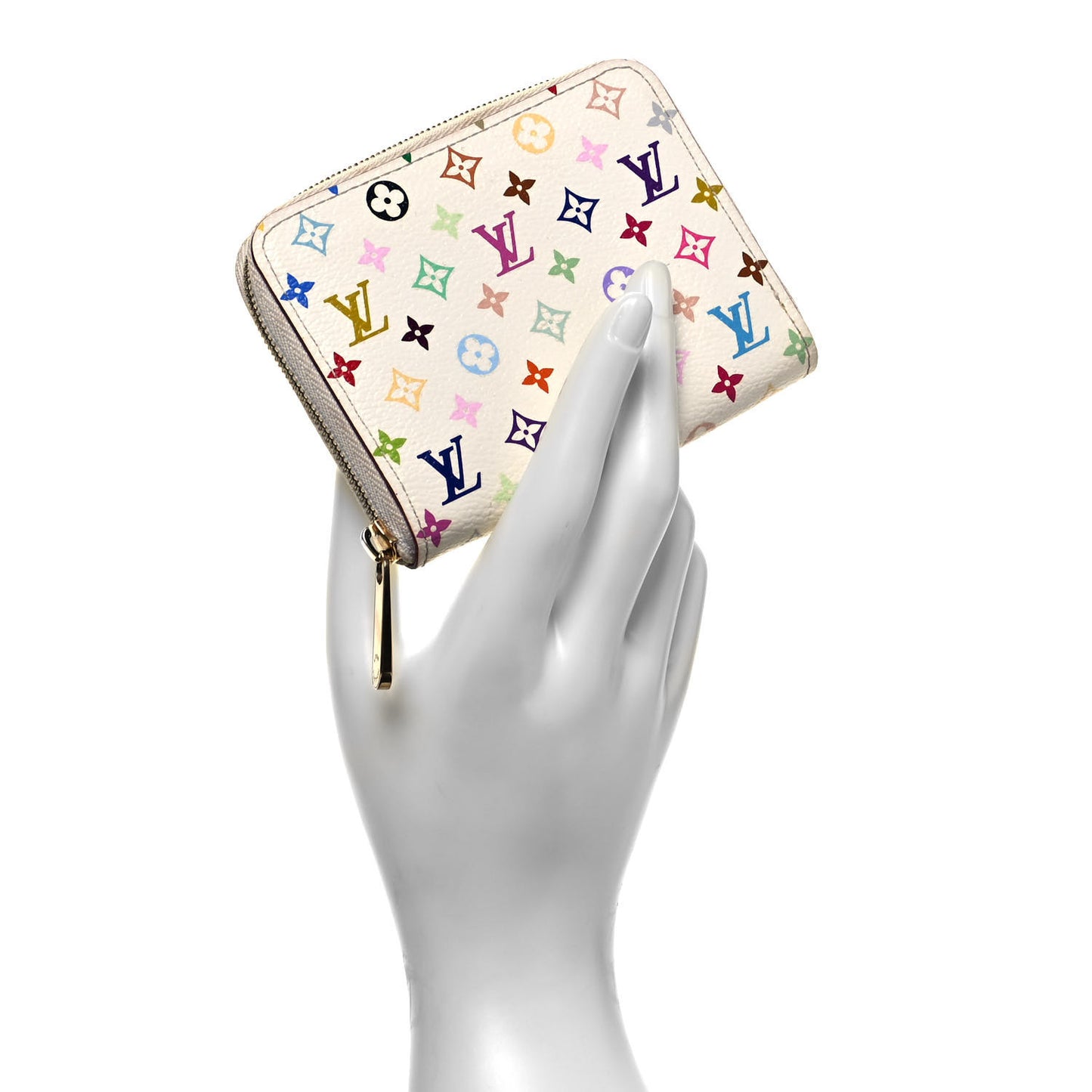 Monogram Multicolor Zippy Coin Purse Wallet White