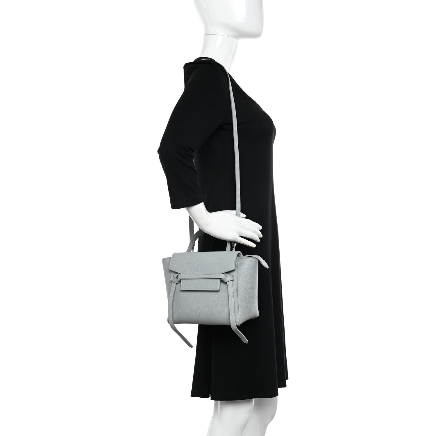Celine Grained Calfskin Nano Belt Bag Mineral 2 of 10