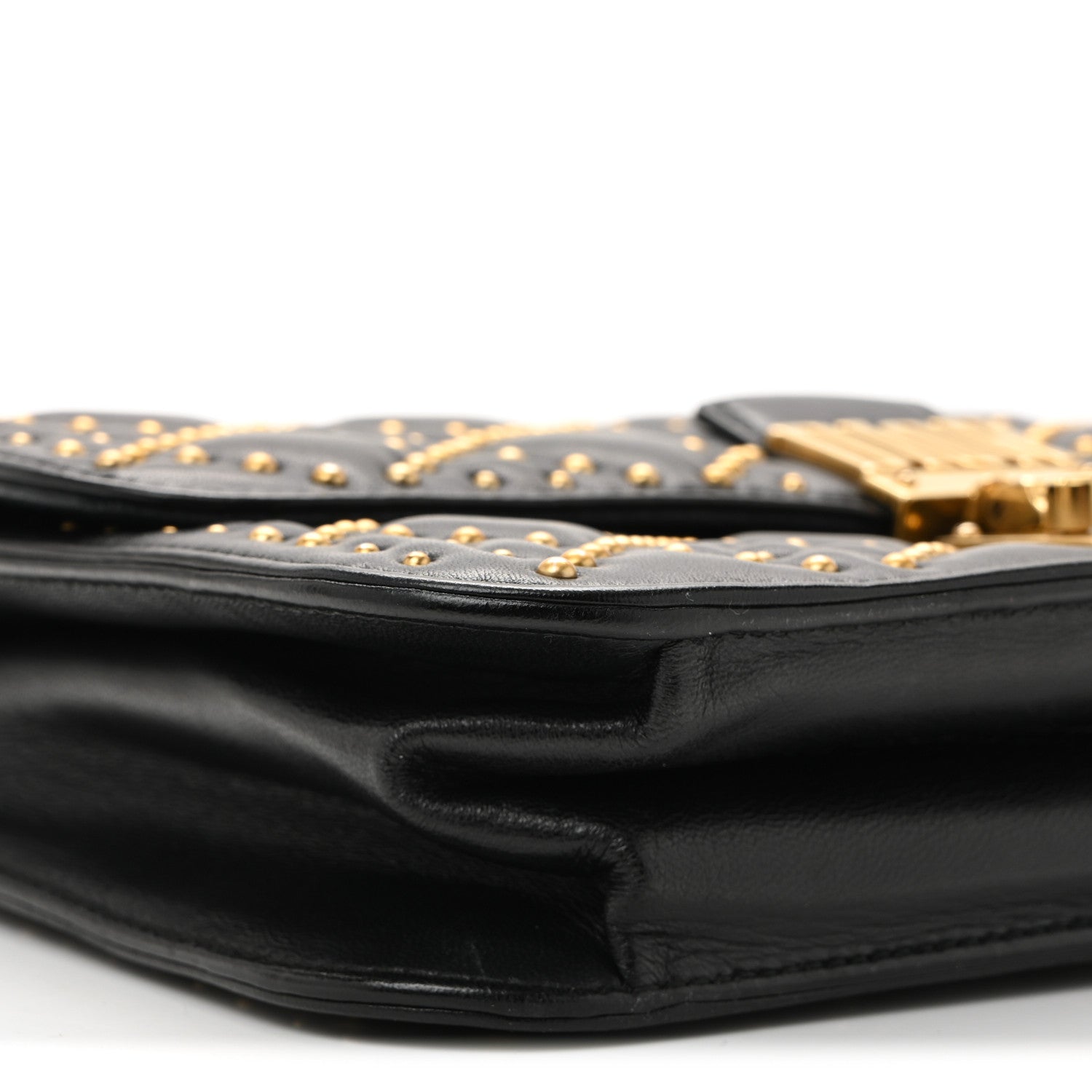 Christian Dior Lambskin Cannage Studded Large Dioraddict Flap Bag Black 9 of 10