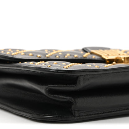 Christian Dior Lambskin Cannage Studded Large Dioraddict Flap Bag Black 9 of 10