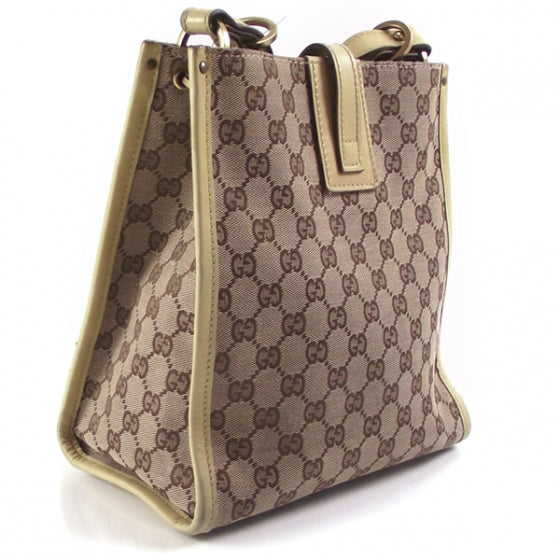 Leather Lined Monogram Tote Custard